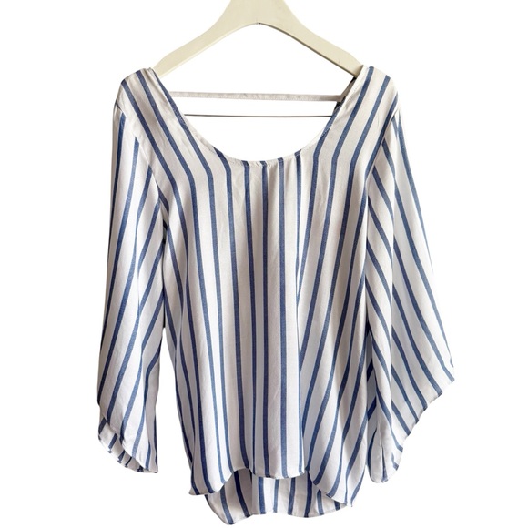 NWT Drew Striped Knot Back Flowy Blouse Size Small $166 MSRP Blue White - Picture 9 of 9